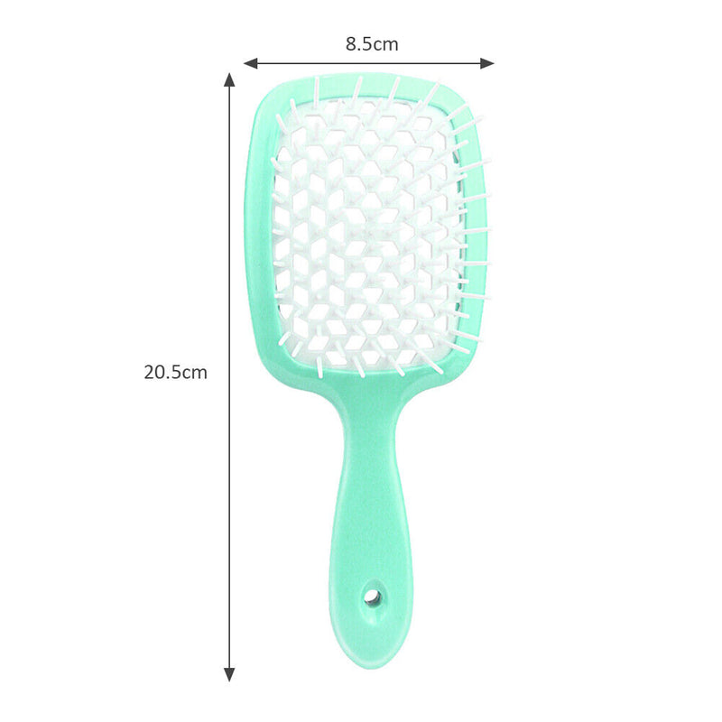 Hollow Detangling Hairdressing Comb Wet Dry Hair Scalp Plate Combs (Green)