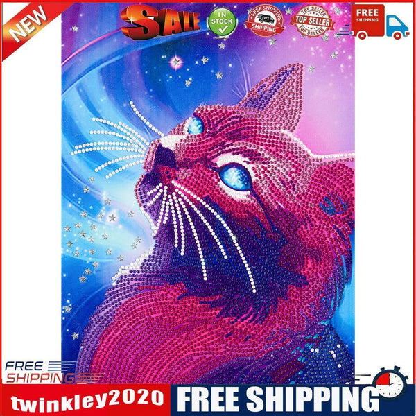 Partial Drill 5D DIY Special Shaped Drill Diamond Painting Lovely Cat Kit