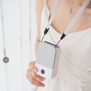 Mini Digital Display Hanging Neck Fan Portable USB Desktop Fans (White)