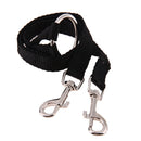 Nylon Double Dual Two Pets Dogs Leash 2 Way Coupler Walk Necklace(Black)