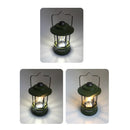 Retro Outdoor Camping Lamp Type-C USB Rechargeable Portable Lantern (Green)
