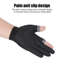 Fishing Gloves Anti-slip 2 Cut Finger Breathable Cycling Mitten (Black) Newly