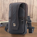 Portable Men Mobile Phone Pockets Leather Belt Clip Bag Pure Color Shoulder Bag