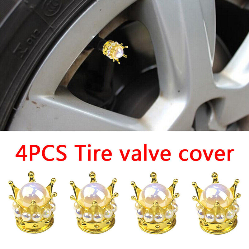 4pcs Car Wheel Tire Valve Caps Auto Tyre Rim Stem Dust Air Cover (White) Newly