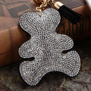 Fashion Leather Keychain Neutral Cubs Rhinestone Bag Car Keychain Sliver