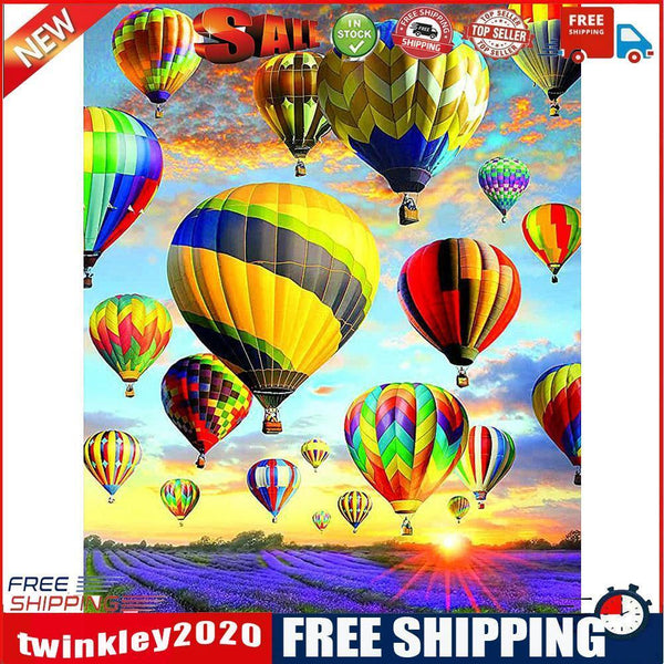 5D Diamond Painting Kit Hot Air Balloons Full Round Drill DIY Mosaic Crafts