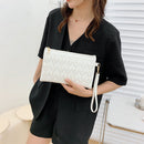 Fashion Rivet Evening Clutch Bag Leather Women Envelope Handbag (White)