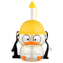 Cute Duck Water Bottle with Straw School Student Children Outdoor Drinking Cup