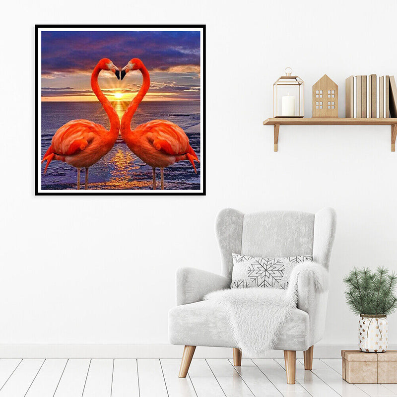 5D DIY Full Drill Diamond Painting Pink Bird Embroidery Mosaic Craft Kits Decor