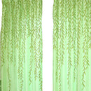 Chic Room Window Curtain Rose Pattern Sheer Voile Tulle Valances Green