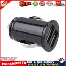 Mini Car Charger 2.4A Dual USB Charger Fast Charging Phone Adapter (Black) Newly
