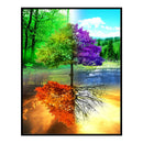 11CT Full Cross Stitch Four Seasons Tree Counted DIY Cotton Thread Needleworks