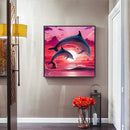 DIY 5D Mosaic Jumping Dolphin Full Round Diamond Painting Animal Picture