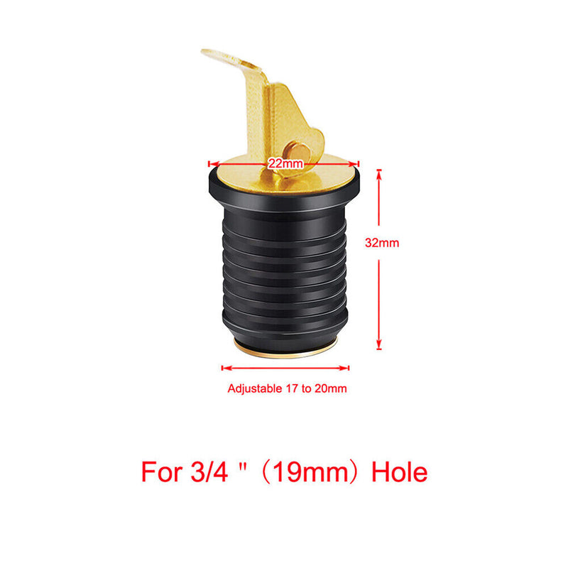 Brass Screw Compression Plug Drain for Yacht Boat Marine Plug Socket (19mm)