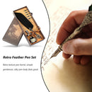 Calligraphy Feather Dip Pen Writing Ink Quill Fountain Pen Set (Black)