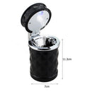 Car Ashtray with LED Lights Auto Cigarette Container Holder Box (Black) Newly