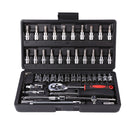 46pcs Socket Wrench Set Ratchet Spanner Multi-functional Car Repair Tool