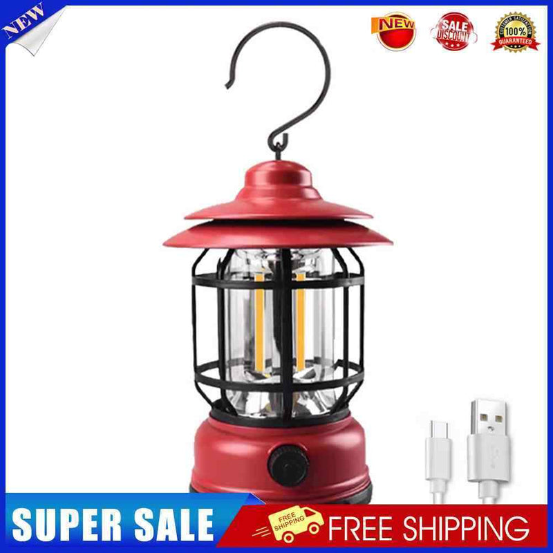 #A Retro LED Hanging Camping Lights Hiking Tent Lanterns Atmosphere Decoration L