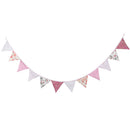 12 Flags 3.2m Retro Colorful Flowers Pennant Paper Flag Party Bell Garland Decor