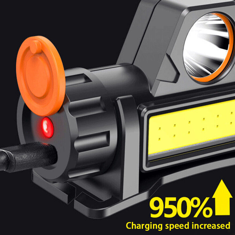 Bright LED Headlamp Rechargeable Waterproof Work Flashlight Torch for Campi