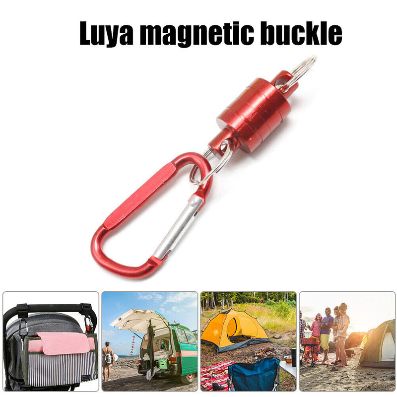 Magnetic Buckle Portable Carabiner Lure Magnet Hanging Clasp Holder (Red)