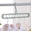Clothes Wardrobe Hanger Hook Clothing Hanging Rack Shelf Organizer (Pink)