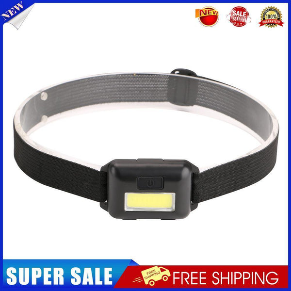 3 Modes Strong LED COB Headlight Outdoor Camping Mini Flashlight (Black)