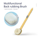 Long Handle Exfoliating Bath Skin Brush Body Scrub Shower Cleaning (Yellow)