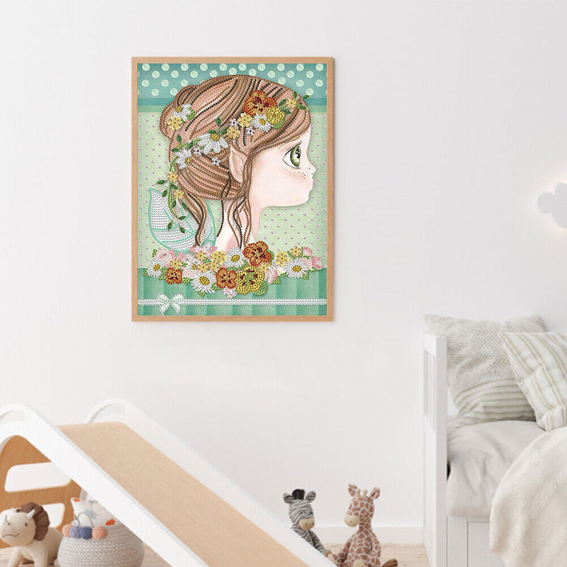 #A 5D Diamond Painting Elf Girl Partial Special Shape Drill DIY Home Decoration