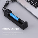 USB Battery Charger 1 Slot Charging Adapter for 18650 22650 16340