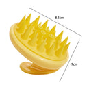 Silicone Head Body Massage Brush Hair Washing Clean Comb Hair Care (Yellow)