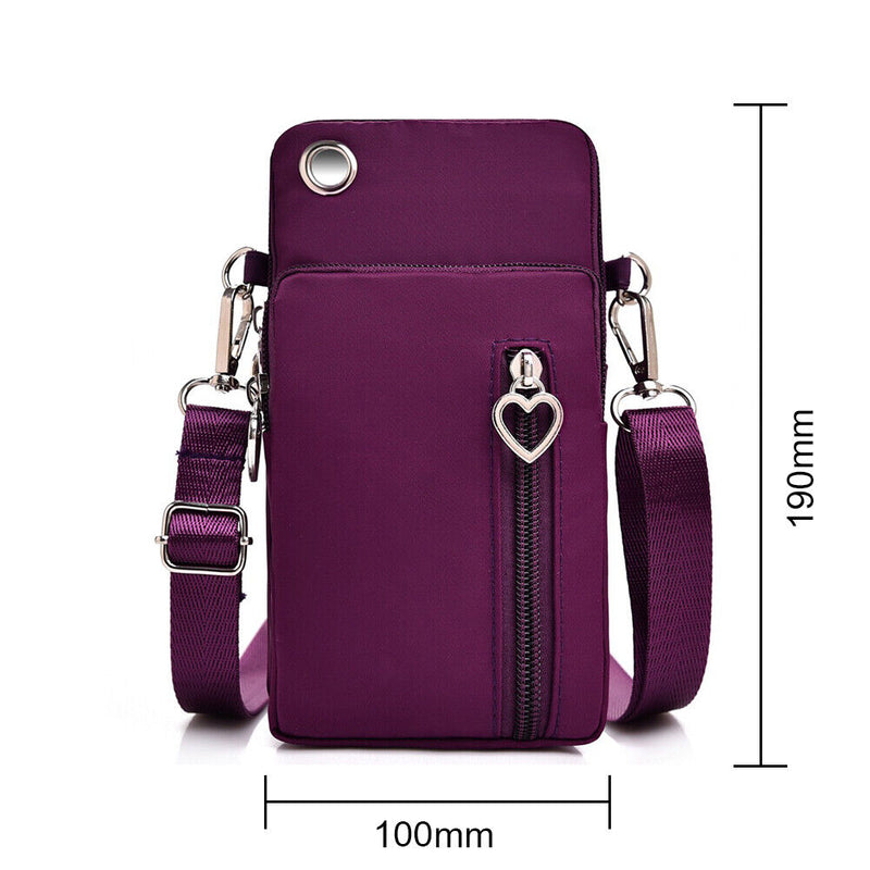 7in Outdoor Universal Phone Arm Shoulder Bag Multifunctional (Burgundy) Newly