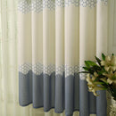 Wide Strip Shading Curtain Bedroom Living Room Semi Blackout Purdah(Blue)