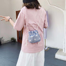 Daisy Flower Straw Weave Bucket Shoulder Bag Women Summer Crossbody Handbags