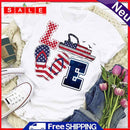 Independence Day Print Love Letter T-Shirt (White XXL)