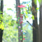 4 Metal Tubes Flowers Wind Chime Garden Door Windows Hang Ornament (Red)