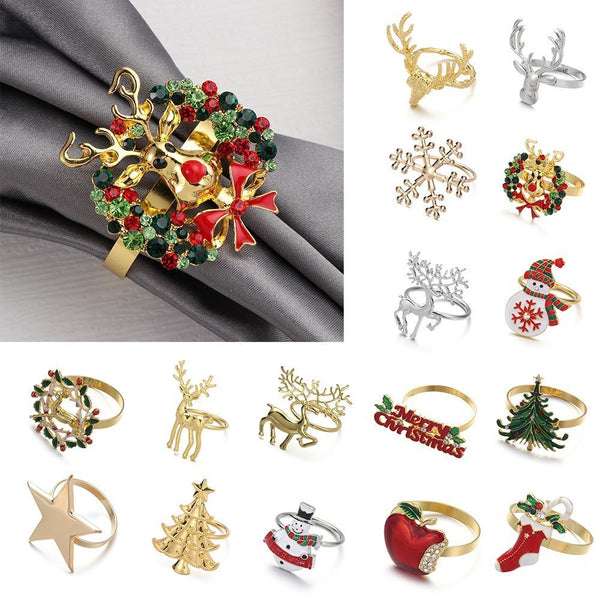 Elk Santa Claus Mouth Ring Napkin Ring Table Decoration Christmas Supplies