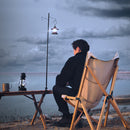 Camping Lamp Pole Ground Desktop Fixing Lantern Holder (Black Double-Hook) Newly