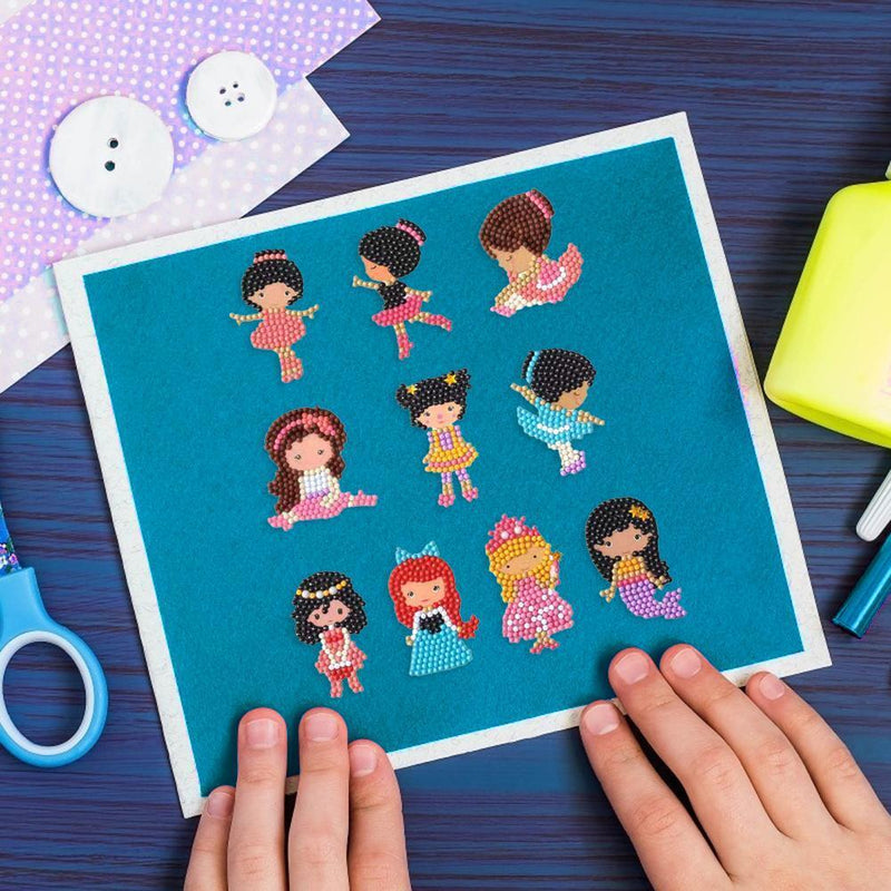 Girls Full Drills Round Diamond Painting Embroidery Double Side Stickers Cartoon