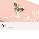 Women PU Flap Wallet with Plush Ball Lady Butterfly Coin Purse (Pink)