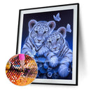 2 Tigers 5D Diamond Painting Craft Embroidery DIY Cross Stitch Home Decor Newly