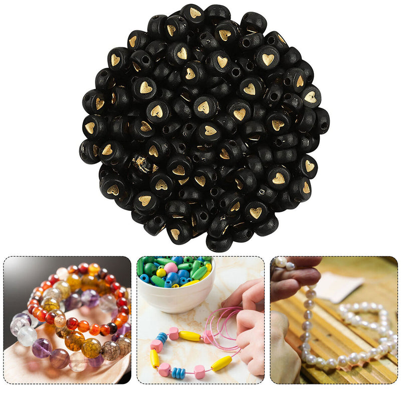 100pcs DIY Colorful Beads Flower Stars Heart Shaped Beads A - Z Cube Beads