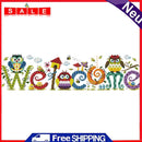 Owl Welcome Sign 14CT Counted Embroidery DIY Cotton Thread Partial Cross Stitch