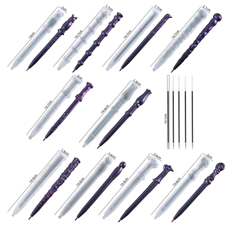 10pcs DIY Magic Crutches Mold Handmade Ballpoint Pen Drop Glue Mold Holiday