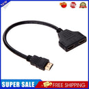 Male Black HDMI-compatible To Double HDMI-compatible Female Adapter Connect