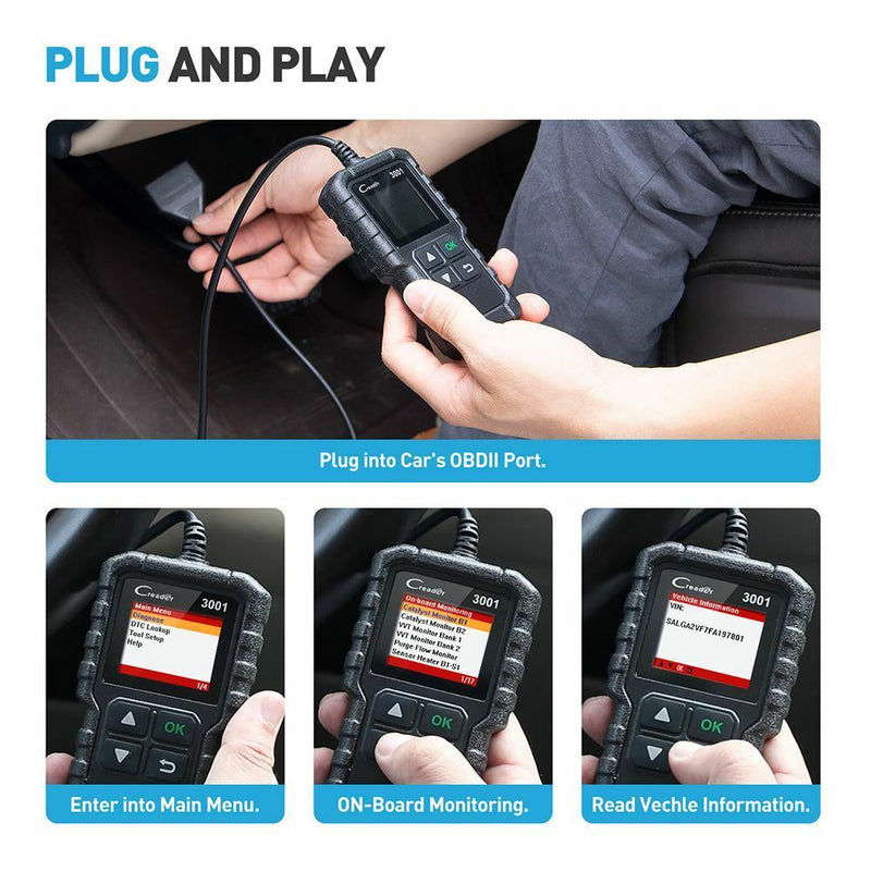 EOBD Function Car Diagnostic Tool Creader 3001 CR3001 Scanner Code Reader