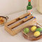 Cling Film Dispenser Wrap Tin Foil Cutter Wooden Storage Organizer (2 Grid)