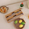Cling Film Dispenser Wrap Tin Foil Cutter Wooden Storage Organizer (2 Grid)