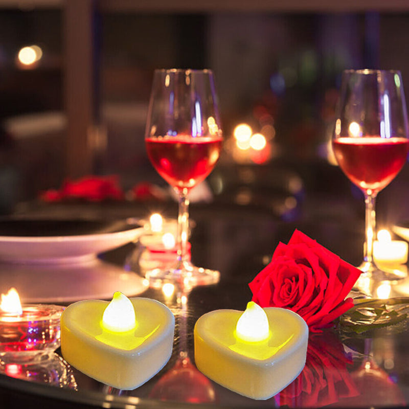 24pcs LED Tea Lights Candles Simulation Flame Colorful Flickering Pillar Candles