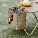 Camping Table Side Storage Bag Multifunction Canvas Bag with Hook (Khaki) Newly